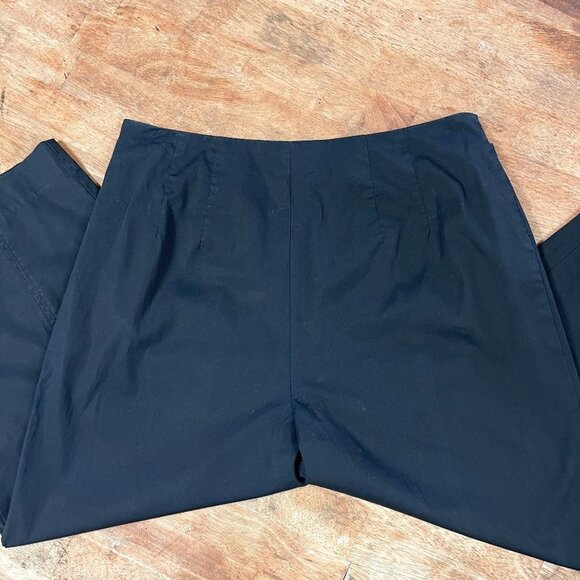 Talbots Petites Cropped Straight Leg High Water Chinos Womens 8 Flat Front Black - Picture 5 of 11